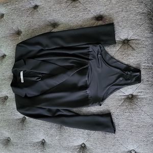 ZARA Black Tailored Bodysuit Blazer